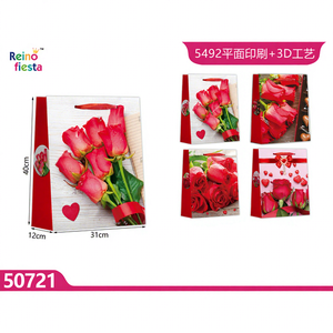 Borse Regalo Peiyong 50721 con Design a Rosa in Stampa 3D e Piana per Occasioni Speciali - Product Image 1