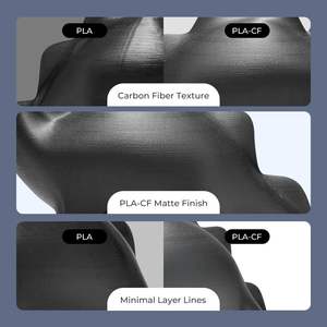 Filamento para impresora 3D Creality Hyper PLA-CF de 1.75 mm, acabado negro mate, 1 kg, para impresión 3D - Product Image 2