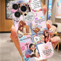 Coque de téléphone portable transparente en TPU souple avec impression croisée et message d'amour pour iPhone 11 12 13 14 15 16 17 Pro Max AirC