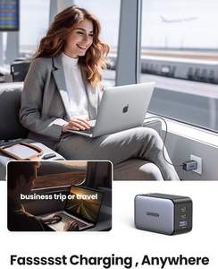 Cargador USB C <span class=keywords><strong>UGREEN</strong></span> Nexode de <span class=keywords><strong>65W</strong></span> con 3 puertos, adaptador de carga rápida <span class=keywords><strong>GaN</strong></span>, cargador de pared compacto y plegable para portátil y teléfono móvil. - Product Image 4