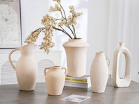 Ensemble de vases à fleurs en céramique blanche de style moderne, design contemporain, décoration de salon de Noël, vase à cactus en porcelaine