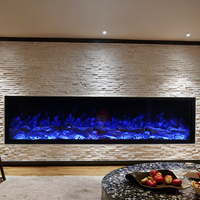 Cheminée électrique murale encastrée à LED sans conduit, 100 cm, pour décoration intérieure de luxe, effet flamme, vente chaude