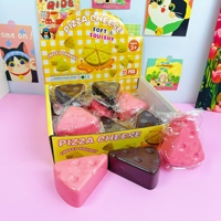 Jouet Squishy à Remontée Lente Thème Alimentaire : Triangle au Chocolat et Fraise, Jouet Anti-Stress et de Décompression