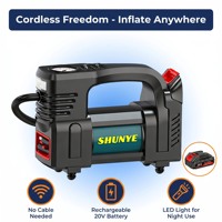 2026 New Design Portable Large Capacity Battery Air Compressor Car Tire Inflator Tire Pressure Monitor LED Light