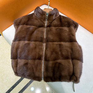 Gilet a maglia senza maniche in vera pelliccia <span class=keywords><strong>di</strong></span> <span class=keywords><strong>visone</strong></span> da donna cappotto invernale doppio stile coreano - Product Image 6