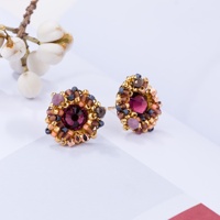 Manik-manik Miyuki Buatan Tangan Desain Bunga Earnail yang Indah Aksesoris Wanita Mewah Penjualan Langsung Pabrik