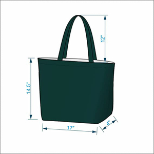 Bolso de mano de lona de algodón estampado personalizado patrón de dibujos animados bolso de compras reutilizable ropa <span class=keywords><strong>supermercado</strong></span> cierre de cremallera bolsillo interior - Product Image 5