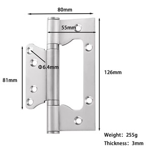 Bisagras Ocultas de Acero Inoxidable en Forma de Mariposa de 5 Pulgadas para Puertas de Madera y Acero, Duraderas, Fáciles de Instalar, Estilo Europeo, para Muebles de Cocina - Product Image 2