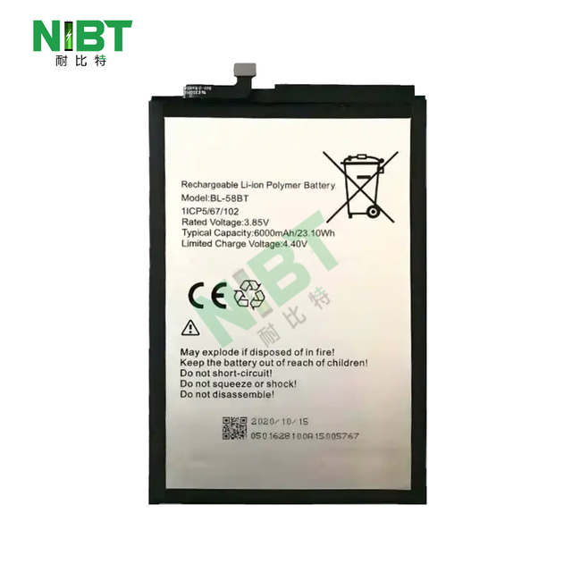 NIBT Wholesale High Capacity Mobile Phone Replacement Battery BL-58BT 6000mAh 23.1Wh Rechargeable Li-ion Battery for Itel