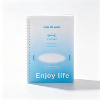 Carnet à spirale souple A5, 80 g/m², 70 feuilles lignées, couverture en PP, 7 motifs, dégradé de couleurs pastel unies, 168 pièces/carton, vente en gros
