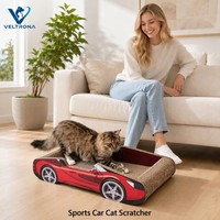 Griffoir pour chat en carton ondulé, modèle voiture de sport rouge décapotable, pour l'intérieur, vente en gros