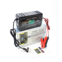 FOXSUR 12v 24v 8a Chargeur de batterie de réparation d'impulsion pour voiture et moto Chargeur de batterie automatique pour voiture