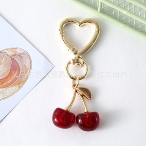 Nuevo Llavero Colgante de Cereza Dulce y Fresca con Hebilla de Corazón, Accesorio para Bolso, Venta al por Mayor en Stock - Product Image 2