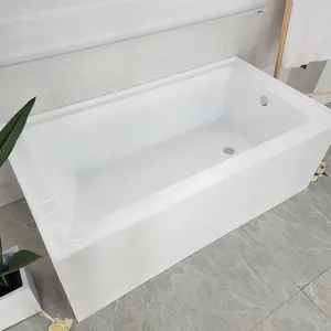 Factory direct sale single skirt bathtub superior quality acrylic soaking bathtubs for bathroom