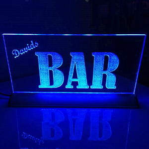 Vitrina acrílica con iluminación LED azul para mostrador, expositor acrílico con LED para bar - Product Image 3
