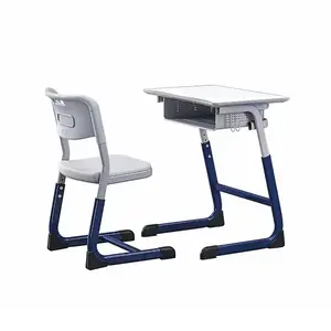 Muebles de aula, juegos escolares, escritorio y silla para estudiantes, sillas de mesa de lectura para educación, plástico PP de madera individual