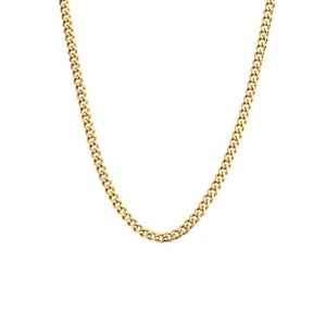 Gemnel en acier inoxydable 316l lien cubain <span class=keywords><strong>gourmette</strong></span> 4mm chaîne en or collier hommes bijoux de haute qualité - Product Image 1