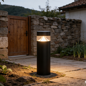 Высококачественный садовый декоративный светильник: регулируемый светодиодный фонарь-столбик с теплым светом, круглый прожектор для наружного освещения - Product Image 6