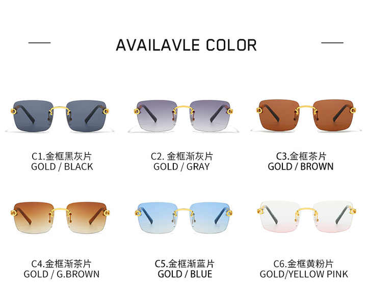 vashap 31399838 rimless rectangle 2022 new arrivals sunglasses