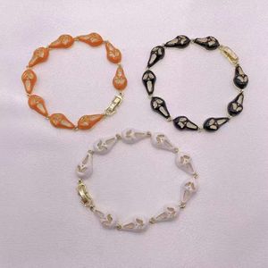 Conjuntos de collar de pulsera de cadena de eslabones de encanto de Halloween Esmalte chapado en oro de 18K con máscara de fantasma de grito Goblin para bodas - Product Image 5