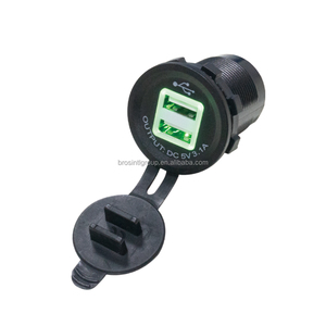 BROSintl <b>12V</b> 24V Dual USB 5V 3.1A White Port Trim USB Charger <b>Socket</b> for <b>Car</b> Bus Boat Marine RV - Product Image 3