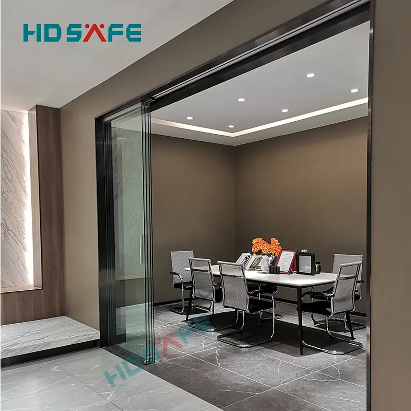 Factory price stacking tempered glass door frameless 8-10 mm 4 panel large glass sliding door system for apartment living room