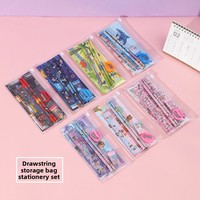 Ensemble de papeterie à thème dessin animé, fournitures scolaires pour l'école primaire, sac de rangement, cadeau pour la Journée des enfants, cadeau pour la maternelle