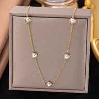 HOVANCI Bijoux Minimalistes en Acier Inoxydable Plaqué Or PVD 18K Collier, Bracelet et Boucles d'Oreilles en Perles de Haute Qualité pour Femme