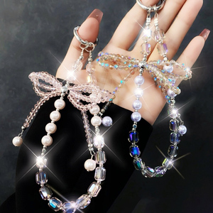 สายคล้องคอประดับคริสตัลทำมือสายคล้องโทรศัพท์อุปกรณ์เสริมสไตล์สาวๆสำหรับพวงกุญแจมือถือ iPhone 16 15pro - Product Image 1