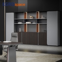 Meuble de bureau commercial EGROspace : Armoire de rangement exécutive en bois avec tiroirs verrouillables et portes pour dossiers