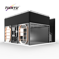 Stand de salon professionnel à deux niveaux TIANYU, structure modulaire en aluminium haute performance, conception de projet clé en main