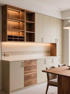 Sang trọng hiện đại tối giản ánh sáng-săn chắc Modular nhà bếp tủ trưng bày tủ kết hợp Mở Kệ sơn mài kết thúc 5 + - Product Image 5