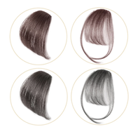 Extensions de cheveux Remy de haute qualité, 8 pouces, 3 clips sur le devant, cheveux humains chinois, doux et confortables, double trame machine, frange 3D, noir
