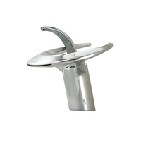 Robinet de lavabo moderne et créatif, style cascade, design nordique minimaliste, monocommande, monotrou, en laiton et céramique, à poser sur le comptoir, eau chaude et froide