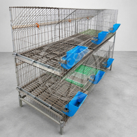 Nouvelle cage à lapins galvanisée de type H, 3 niveaux, en treillis métallique empilable, avec mangeoire et abreuvoir