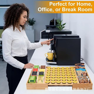 Caja de Almacenamiento Extensible de Madera para Cápsulas de Café, Organizador de Bolsitas de Té y Sobres de Azúcar, Estante de Exhibición para Condimentos - Product Image 5