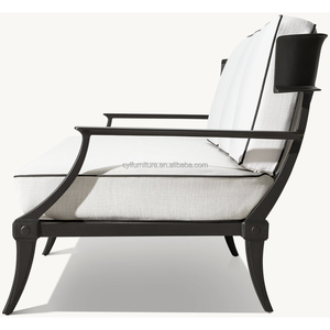 Premium Modern Aluminum Outdoor Sofa Set with <strong>T</strong> Shaped <strong>Back</strong> and Quick Dry Cushion for Hotel &amp; Courtyard Use - Product Image 3