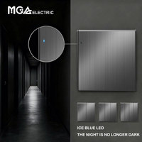 Interrupteur mural électrique pour lampe MGA Luxury Big Panel Slim Frame 250V 4 gang 1 voie à bouton poussoir