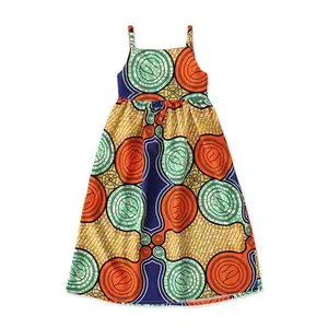 Robes africaines pour filles, imprimé Dashiki, Design personnalisé, vêtements pour enfants, sans manches, col licou, collection 2020