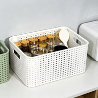 Paniers de rangement légers en plastique PP pour cuisine, salle de bain et bureau - Boîtes de rangement pour collations de style tressé