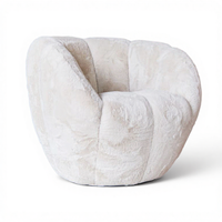 Fauteuil individuel rotatif Embrace en tissu crème français, OEM, fauteuil de lecture décontracté pour salon, chambre, hôtel, appartement