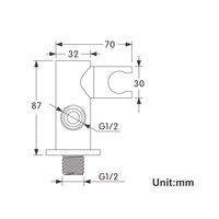 Ensemble de douche à main haute pression WEIHAO en or brossé avec support, tuyau et base circulaire pour salle de bain