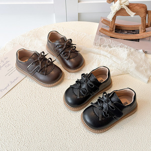 Chaussures montantes en PU pour enfants, collection Printemps-Automne 2026, chaussures de princesse <span class=keywords><strong>à</strong></span> double nœud et velcro pour filles - Product Image 2