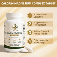Comprimés de magnésium multi-usage à marque privée, absorption rapide, favorisent la santé osseuse et la croissance musculaire, comprimés combinés magnésium-calcium
