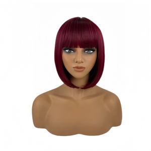 Parrucca Bob Corta Sintetica Naturale per Donna, Ideale per Feste, Halloween, Cosplay e Uso Quotidiano - Product Image 1