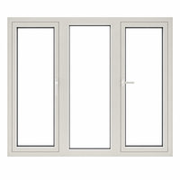 Fenêtre à battant traditionnelle en PVC à trois vitres, avec charnière à friction, poignée à verrouillage par engrenage, robuste, verte, résistante à la moisissure et sans interstice