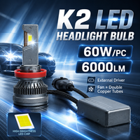 Accessoires de voiture SFIDA K2, ampoule LED H4, ampoule LED H11, lampe LED H4, phare de voiture haute puissance, phare LED en aluminium IP67