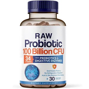 Custom <strong>Raw</strong> <strong>Probiotics</strong> Powder Supplement With Prebiotic <strong>Probiotics</strong> 100 Billion CFU 34 and Digestive Enzymes Probiotic Capsule - Product Image 1