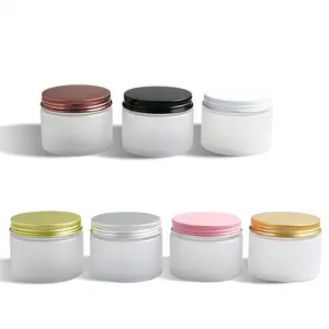 150Ml Cosmetische Body Scrub Container 150G Clear Vorst Pet Plastic Crème Pot Met Aluminium Deksel