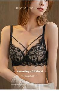 Soutien-gorge anti-affaissement de style gothique pour femmes réglable Floral beau dos poitrine rassemblement affichage petite taille de poitrine taille basse non - Product Image 3